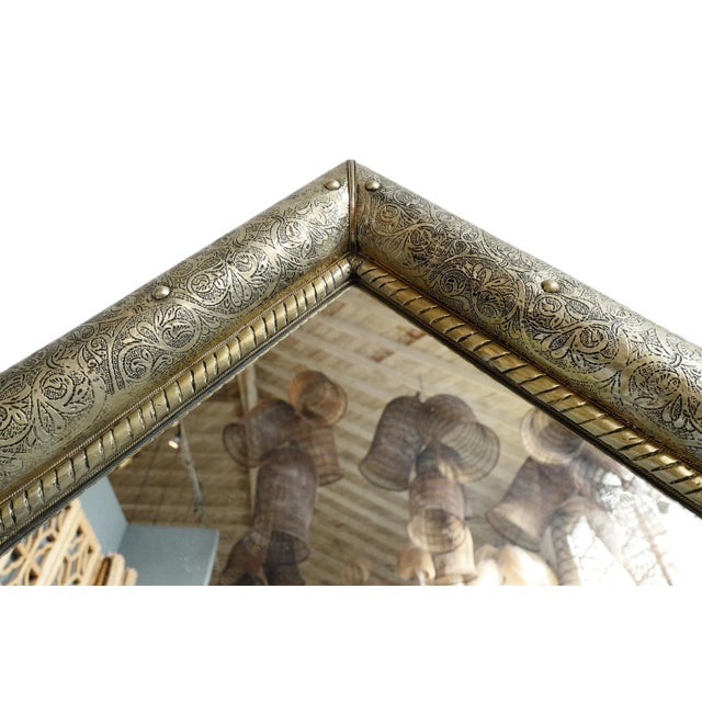 Asian Vintage Nickel & Metal Work Mirror For Sale - Image 3 of 5