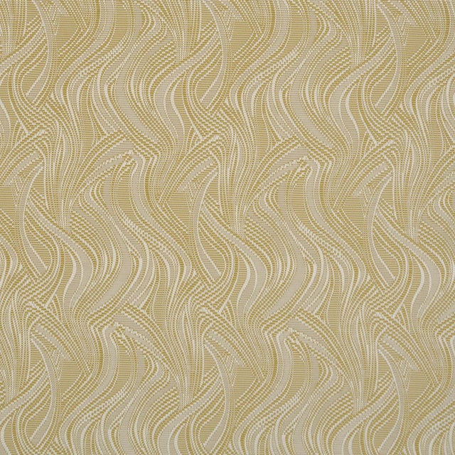 Schumacher Quilted Waves Indoor/Outdoor Fabric In Chartreuse For Sale