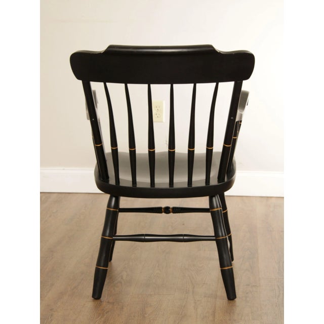 Moravian Seminary For Girls Black Painted Windsor Armchair For Sale - Image 11 of 13