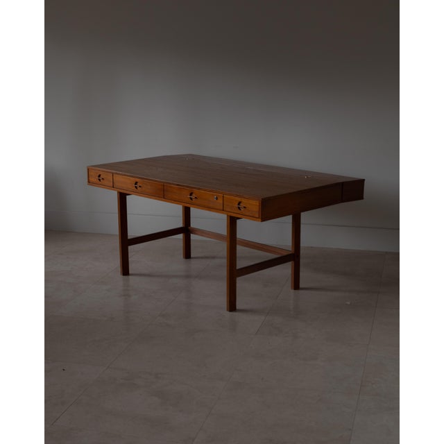 Wood 1950s Peter Løvig Nielsen Partners Flip Top Desk by Løvig, Denmark For Sale - Image 7 of 10