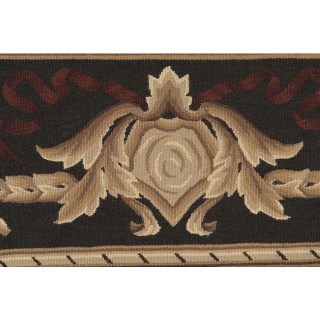 1980s Rug & Kilim’s Aubusson Style Flatweave in Brown With Medallion & Floral Patterns For Sale In New York - Image 6 of 7