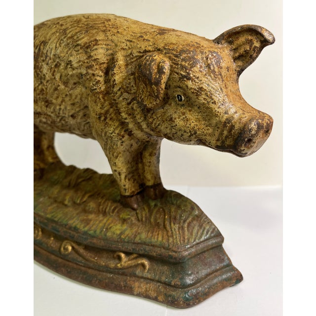 Vintage Cast Iron Pig Doorstop For Sale In New York - Image 6 of 8