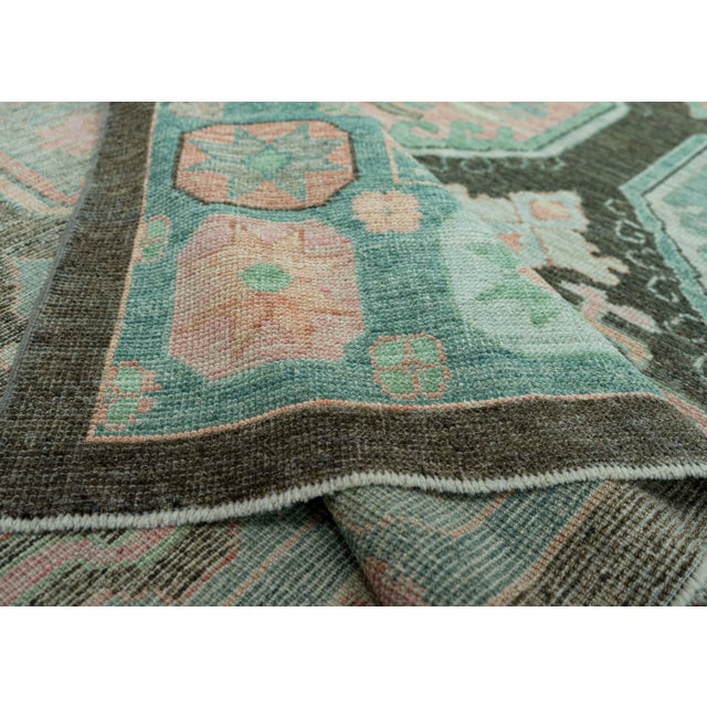Green Turkish Oushak Rug 10'3" x 14'6" #20056 For Sale - Image 8 of 8
