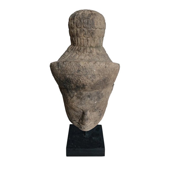 Early 20th Century Sandstone Buddha Head, Cambodia For Sale - Image 12 of 15