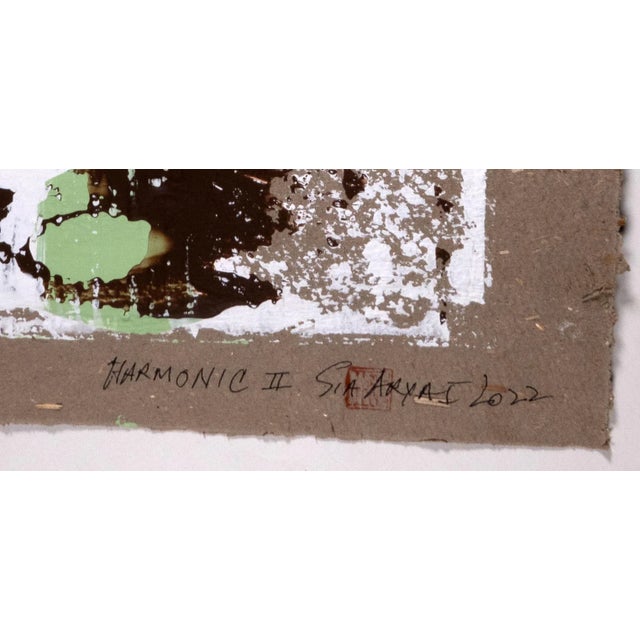 Contemporary "Harmonic.II" Contemporary Original Abstract Acrylic Painting on Handmade Paper, Framed For Sale - Image 3 of 5