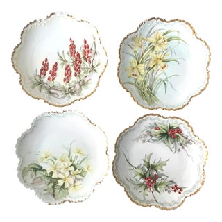 Vintage Rosenthal & Co. Monbijou Bavaria Floral Porcelain Plates - Set of Four For Sale