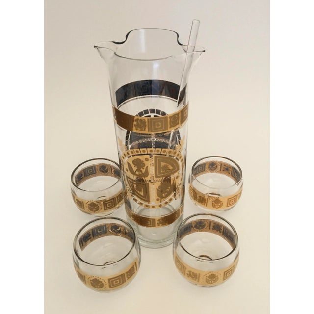 1960s 1960s Culver Coronet Martini Pitcher Set With Four Roly Poly Glasses- 6 Pieces For Sale - Image 5 of 5