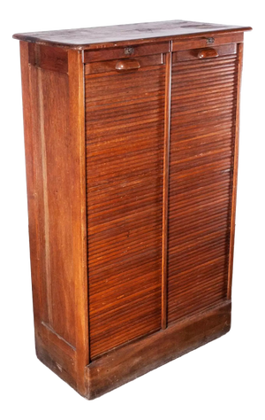 Tambour Fronted Oak Cabinet from Thonet, 1930s
