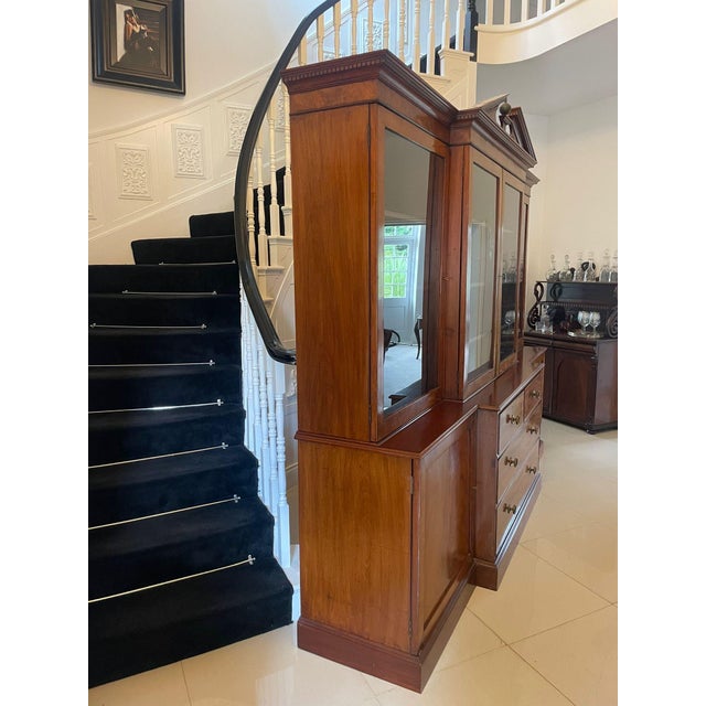Wood Large George III Mahogany Breakfront Bookcase, 1800s For Sale - Image 7 of 18