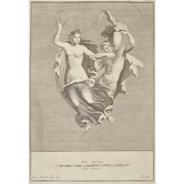 Ancient roman scene from the series "antiquities of herculaneum", is an etching on paper realized by giovanni morghen in...