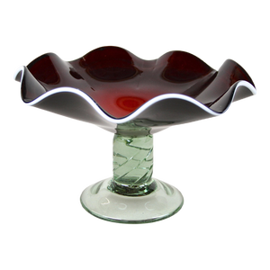 Murano Glass Centerpiece with Dark Red Bowl, Italy, 1970s