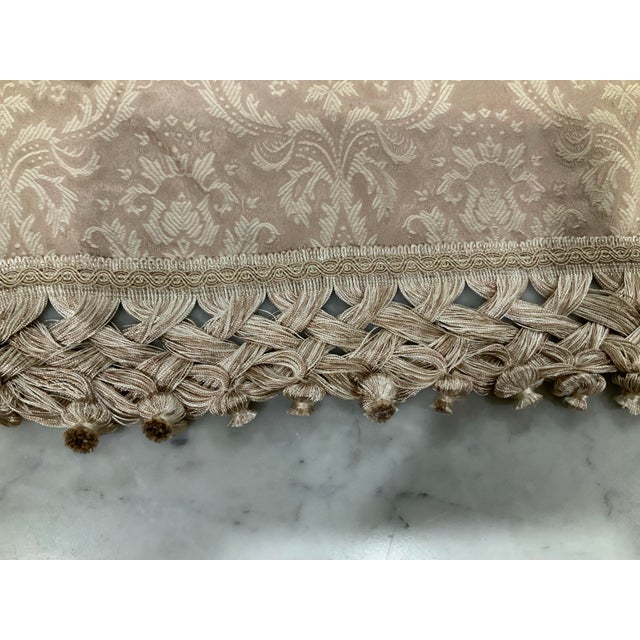Brunschwig & Fils Single Vintage Damask Polyester Valance With Beautiful Tassel Trim — 52.5” W - Neoclassical, Grandmillennial & Italianate - See Pics! For Sale - Image 4 of 7