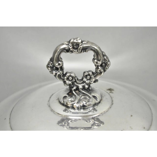 Sheffield Vintage Sheffield Victorian Silver Plated Glass Lined Bar Ice Bucket W/ Lid For Sale - Image 4 of 15