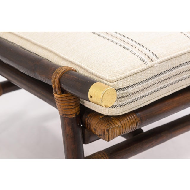 John Wisner Pair of 1950s John Wisner for Ficks Reed Bamboo Style Vintage Ottoman Footstools For Sale - Image 4 of 8