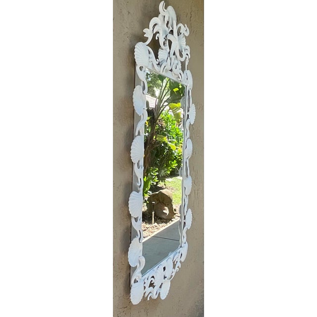 Vintage Coastal Cast Iron Shell & Starfish Wall Mirror For Sale - Image 11 of 15