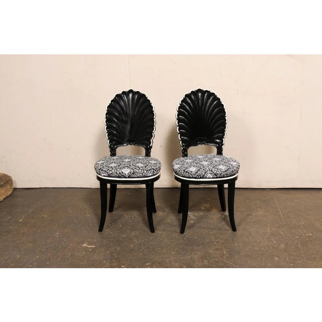 Late 20th Century Italian Black & White Grotto Chairs For Sale - Image 4 of 10