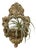 1978 Italian Gilt Chalkware Putti Wall Pocket, Baroque Revival For Sale