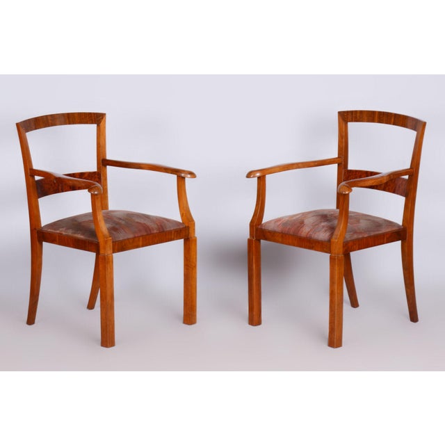 Wood Art Deco Brown Beech Armchairs, Czechia, 1920s, Set of 2 For Sale - Image 7 of 7