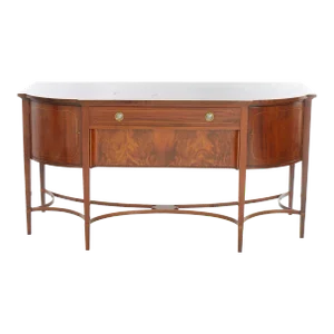 English Regency Mahogany Bow Front Inlaid Sideboard / Server