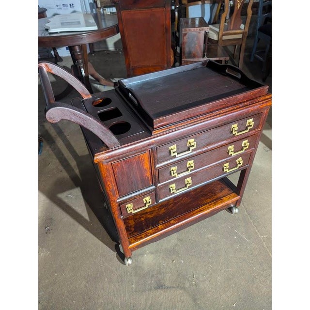 Mid 20th Century George Zee & Co. George III Style Rosewood Tea Cart / Serving Trolley For Sale - Image 15 of 15