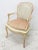 Louis XV Style Distressed Cream Painted Caned Back Side Chair For Sale - Image 4 of 6