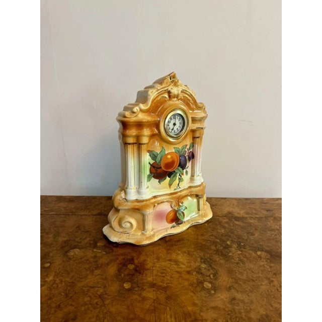Staffordshire Mantle Clock, 1900s For Sale - Image 3 of 5