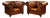 Vintage Chesterfield Club Chairs in Brown Leather, 1930, Set of 2 For Sale