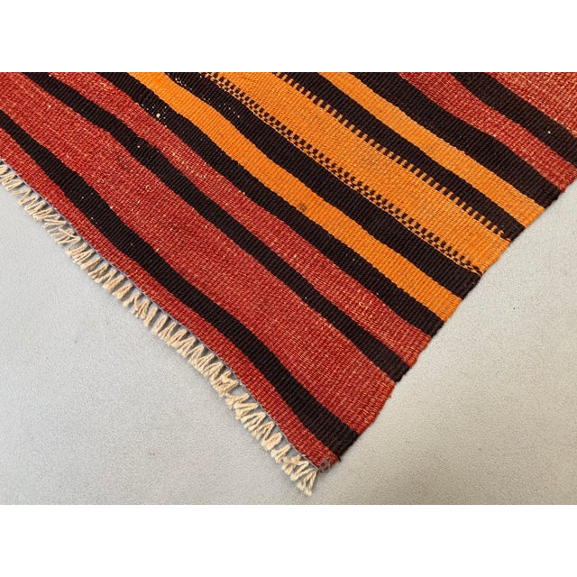 Turkish Distressed Narrow Runner Rug in Wool For Sale - Image 6 of 9