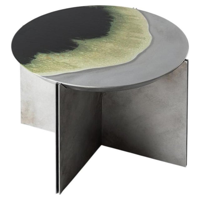 H4 Hand Decorated Metal & Aluminium Side Table by Studio Nyx For Sale - Image 16 of 16