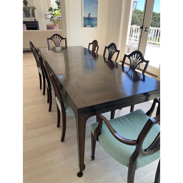 Mid-Century Modern 1960s Attributed to Michael Taylor for Baker Pagoda-Style Extension Dining Table For Sale - Image 3 of 7