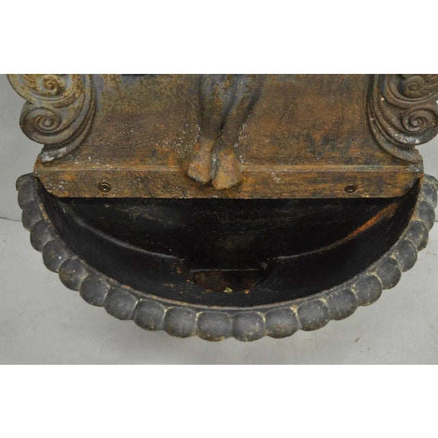 Mid 20th Century Vintage French Neoclassical Cast Iron Nude Maiden Wall Mounted Garden Fountain For Sale In Philadelphia - Image 6 of 10
