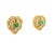 Traditional 1980s Italian 18k Gold Emerald and Diamond Openwork Heart Earrings, Pair For Sale - Image 3 of 12