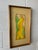 A striking mid-century modern figural study rendered in expressive mixed media batik painting, presented in a refined...