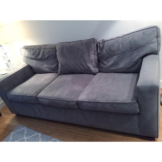 Pottery Barn 3 Seat Metal Gray Everydaysuede Sofa Chairish