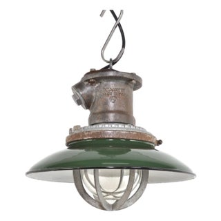 Vintage Enamel Pendant from Benjamin Electric Manufacturing Company, 1930s For Sale