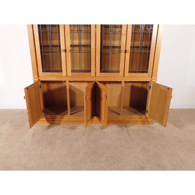 Frank Lloyd Wright Style Tiger Oak China Display Cabinet by Swartzendruber For Sale - Image 17 of 18
