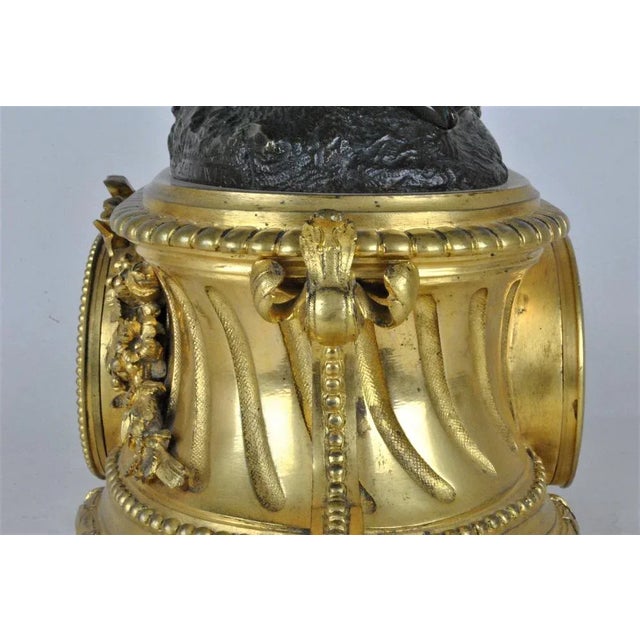 Bronze Clock Depicting Woman with Flowers from Schenewerk, 19th Century For Sale - Image 4 of 18