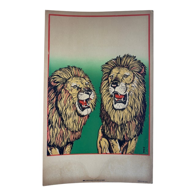 Blank Lions Circus Poster, 1940s, Forrest Freeland Lithograph For Sale