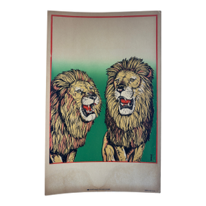 Blank Lions Circus Poster, 1940s, Forrest Freeland Lithograph