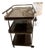 Rare 1960s Cosco Convertible 3-Tier Rolling Bar Cart With 3 Removable Serving Trays - Brass & Faux Walnut For Sale