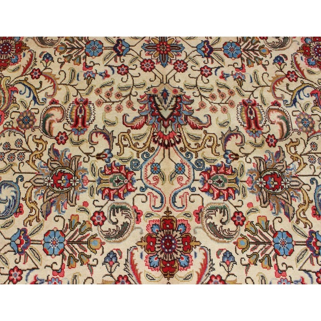 Vintage Tabriz Rug With Vivid, Traditional Colors and All-Over Design For Sale - Image 9 of 13