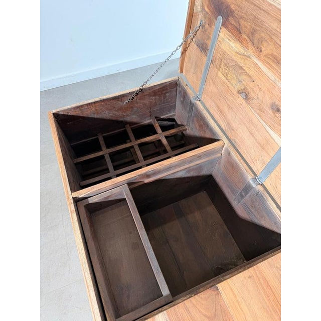 Teak Storage Chest with Integrated Wine Rack For Sale - Image 5 of 7