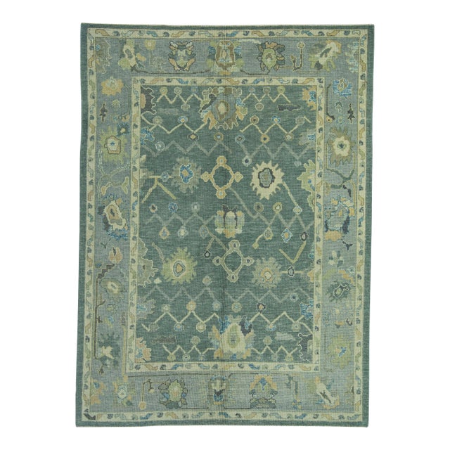 Turkish Oushak Rug 6'7" x 9' #19060 For Sale