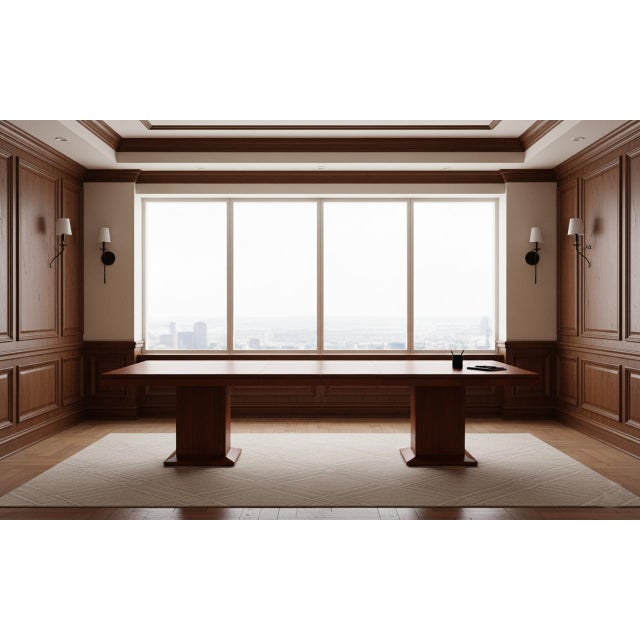 74-144 Inch Solid Cherry American Made Conference Room Table, Boardroom Table For Sale In New York - Image 6 of 16