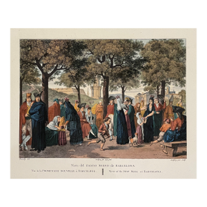1820s Barcelona Hand Colored Engraving