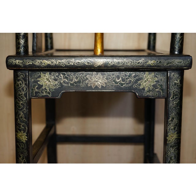 Chinese Ming Style Lacquered & Painted Armchair, 1900s For Sale - Image 17 of 18