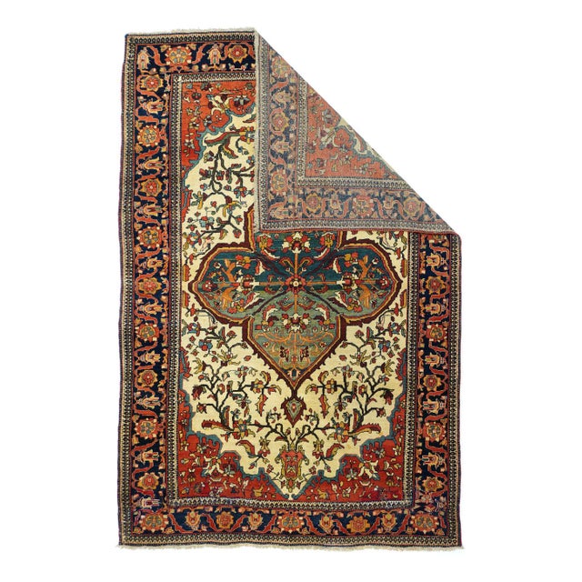 This attractive west Persian, well-woven, scatter shows a particularly bold green and blue abrashed quatrefoil medallion,...