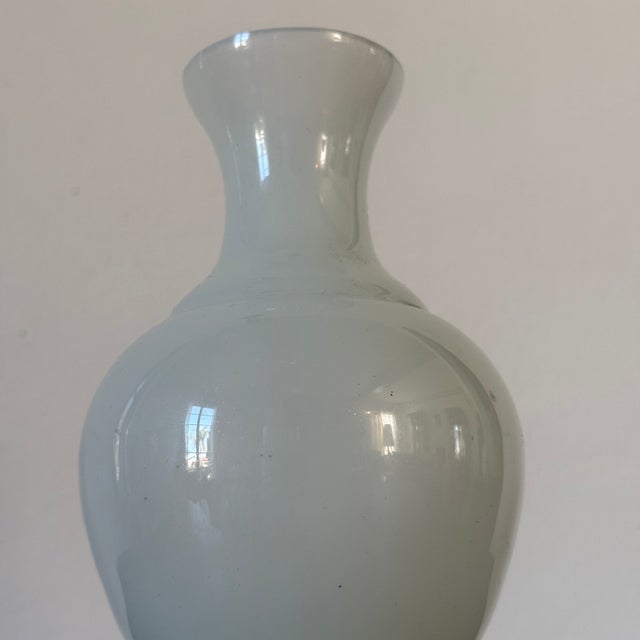 French Antique French White Opaline Glass Vase For Sale - Image 3 of 6