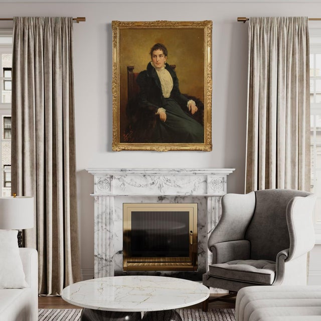 Luigi Sorio, Portrait, 1898, Oil on Canvas, Framed For Sale - Image 4 of 16