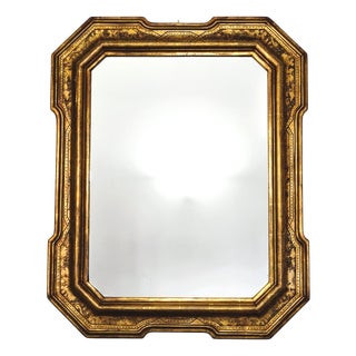 Italian Gilded Leaf Mirror with Bullion Decoration, 1950s For Sale